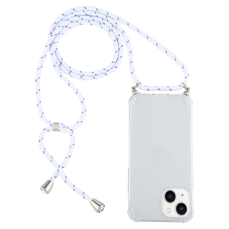 Four-Corner Shockproof Transparent TPU Case with Lanyard, For iPhone 14
