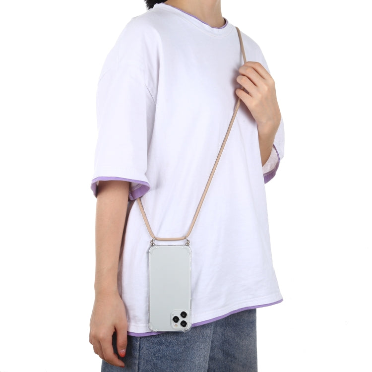 Four-Corner Shockproof Transparent TPU Case with Lanyard, For iPhone 14