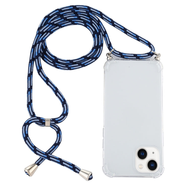 Four-Corner Shockproof Transparent TPU Case with Lanyard, For iPhone 14 Plus