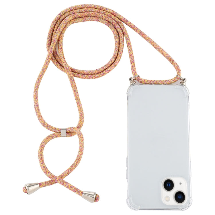 Four-Corner Shockproof Transparent TPU Case with Lanyard, For iPhone 14 Plus