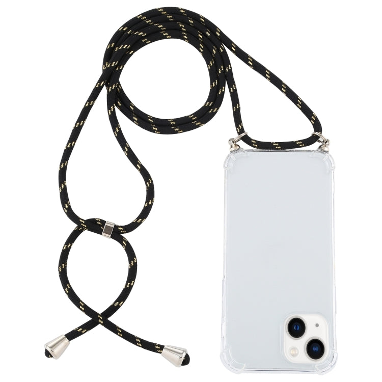 Four-Corner Shockproof Transparent TPU Case with Lanyard, For iPhone 14 Plus