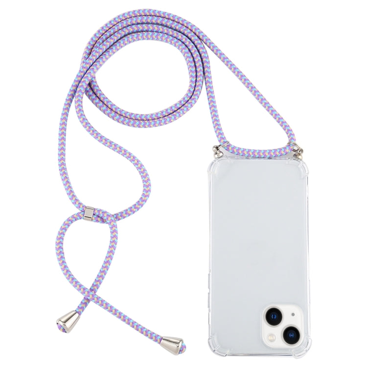 Four-Corner Shockproof Transparent TPU Case with Lanyard, For iPhone 14 Plus