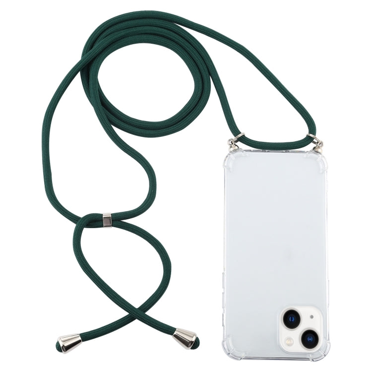 Four-Corner Shockproof Transparent TPU Case with Lanyard, For iPhone 14 Plus
