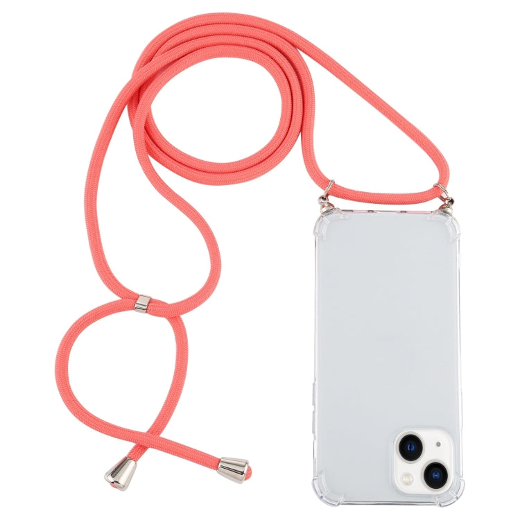 Four-Corner Shockproof Transparent TPU Case with Lanyard, For iPhone 14 Plus