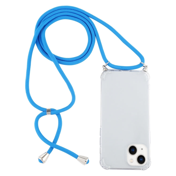 Four-Corner Shockproof Transparent TPU Case with Lanyard, For iPhone 14 Plus