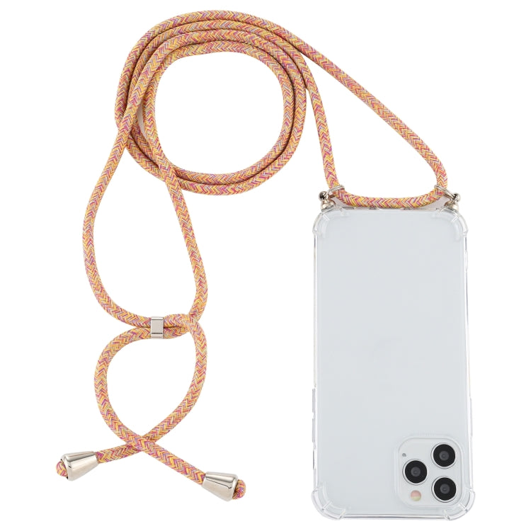 Four-Corner Shockproof Transparent TPU Case with Lanyard, For iPhone 14 Pro