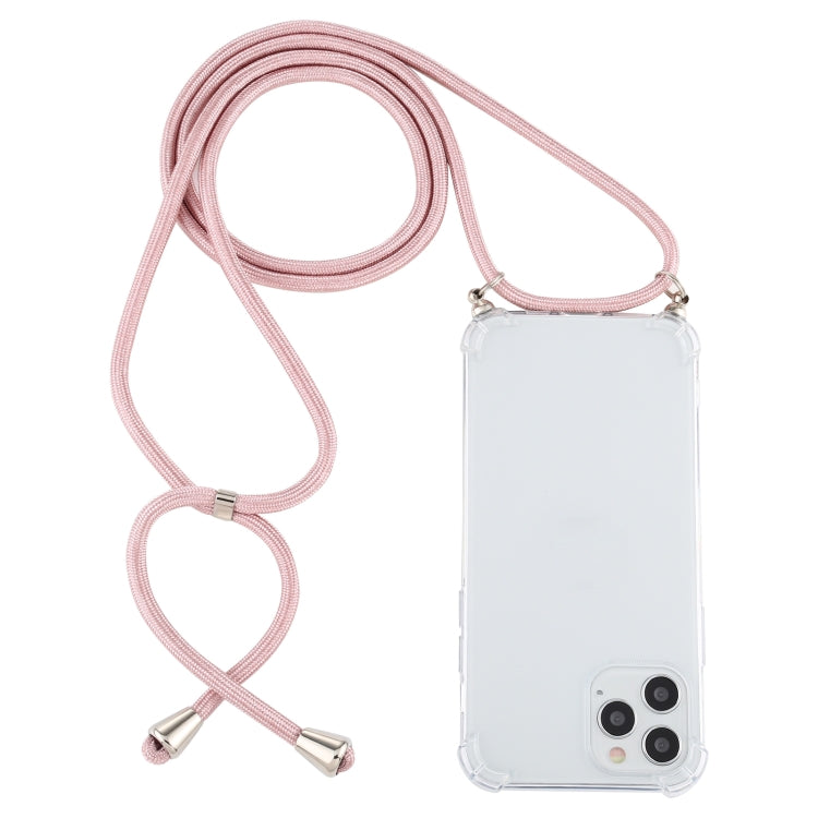 Four-Corner Shockproof Transparent TPU Case with Lanyard, For iPhone 14 Pro