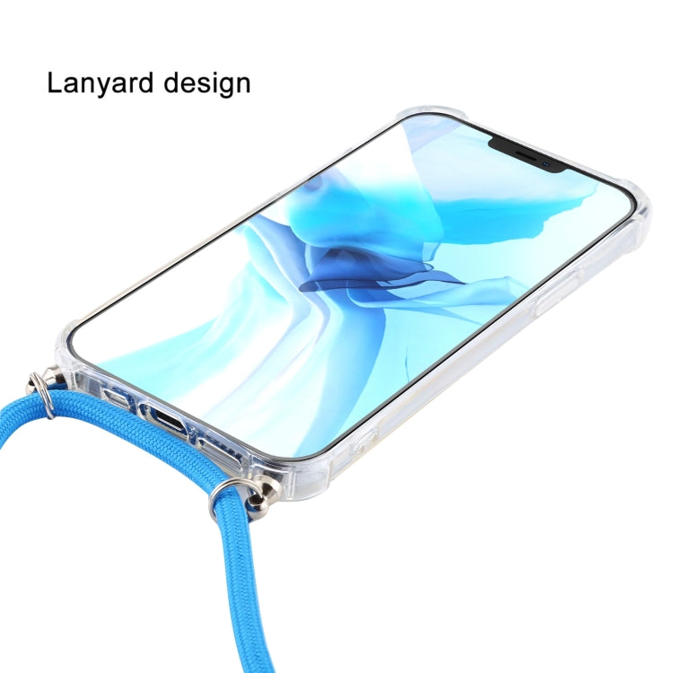 Four-Corner Shockproof Transparent TPU Case with Lanyard, For iPhone 14 Pro