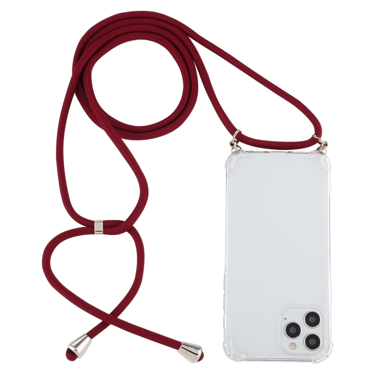 Four-Corner Shockproof Transparent TPU Case with Lanyard, For iPhone 14 Pro Max