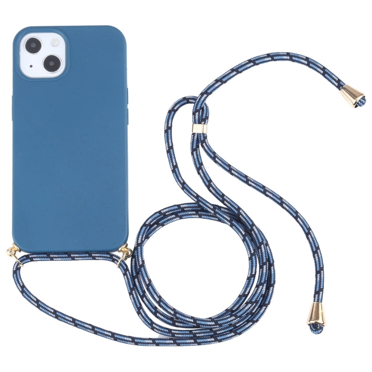 Wheat Straw Material + TPU Shockproof Phone Case with Neck Lanyard