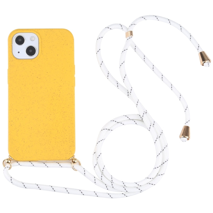 Wheat Straw Material + TPU Shockproof Phone Case with Neck Lanyard