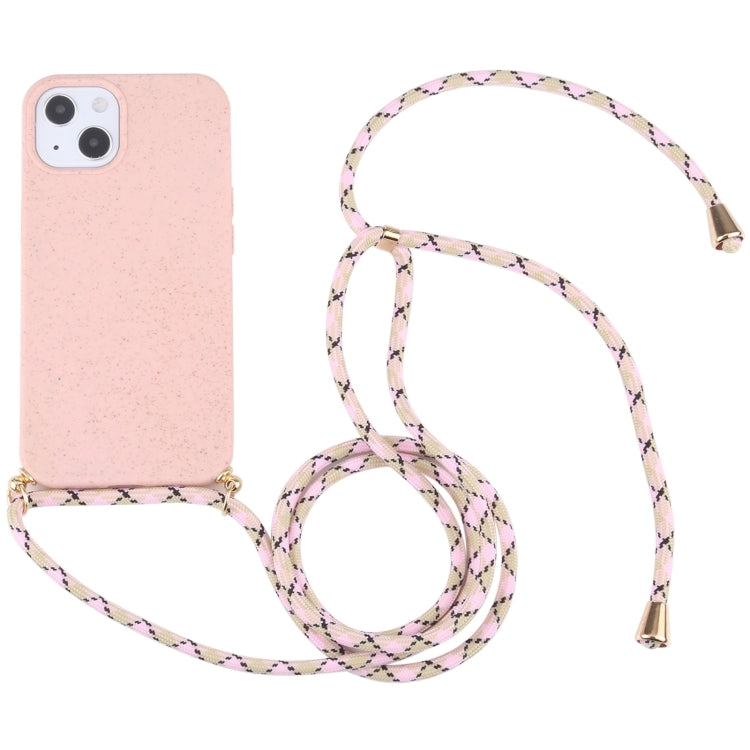 Wheat Straw Material + TPU Shockproof Phone Case with Neck Lanyard