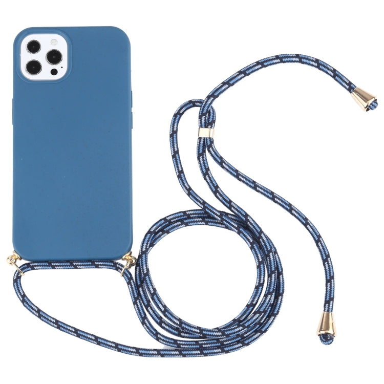 Wheat Straw Material + TPU Shockproof Phone Case with Neck Lanyard