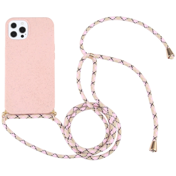 Wheat Straw Material + TPU Shockproof Phone Case with Neck Lanyard