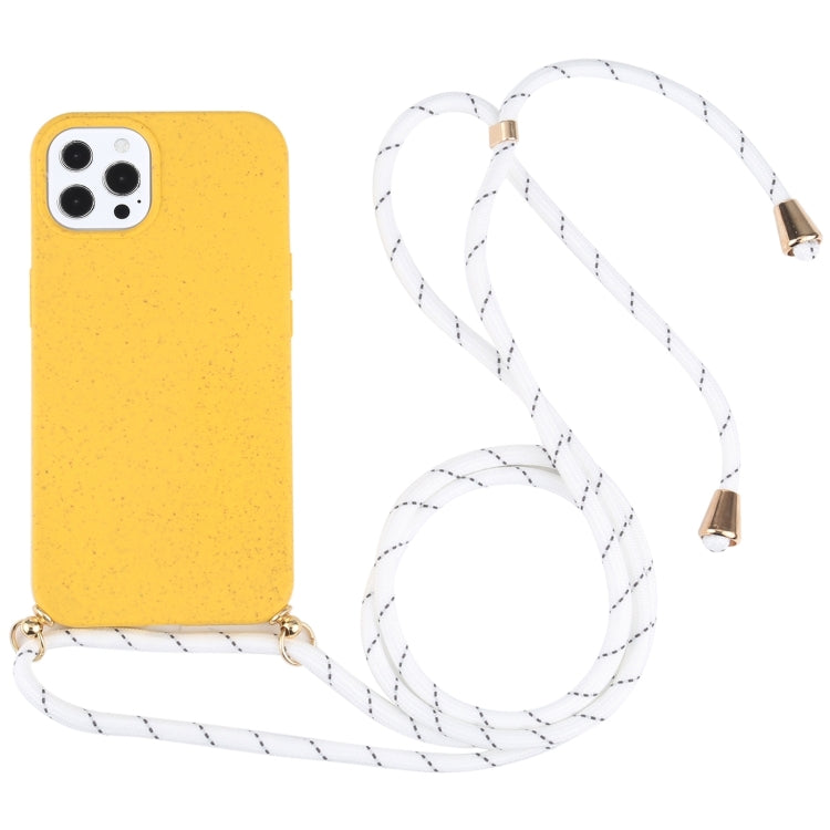 Wheat Straw Material + TPU Shockproof Phone Case with Neck Lanyard