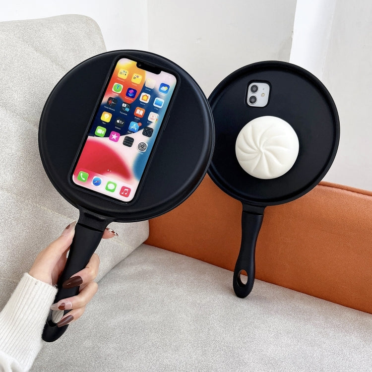 3D Frying Pan Bread Phone Case, For iPhone 14, For iPhone 14 Plus, For iPhone 14 Pro, For iPhone 14 Pro Max