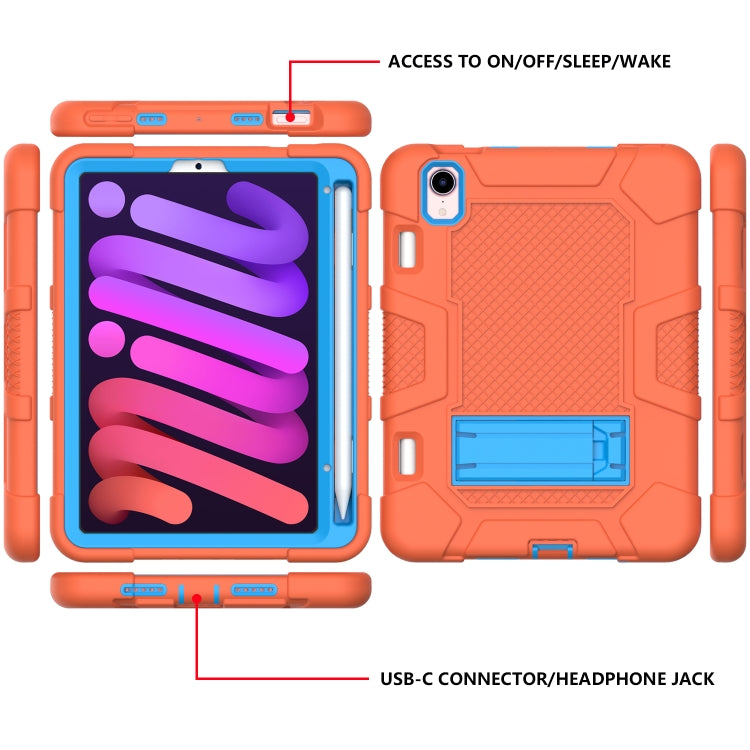 Étui en silicone et PC pour tablette, motif robot contrasté, pour iPad mini 2024/mini 6