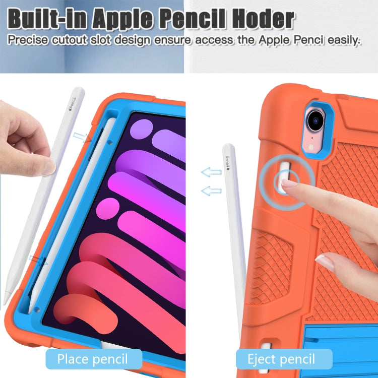 Étui en silicone et PC pour tablette, motif robot contrasté, pour iPad mini 2024/mini 6