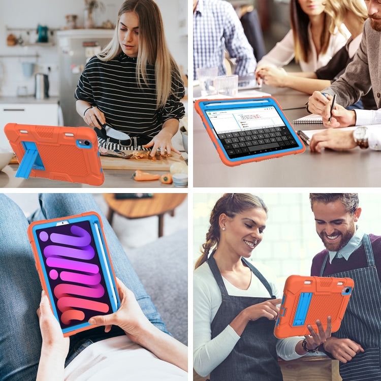Étui en silicone et PC pour tablette, motif robot contrasté, pour iPad mini 2024/mini 6