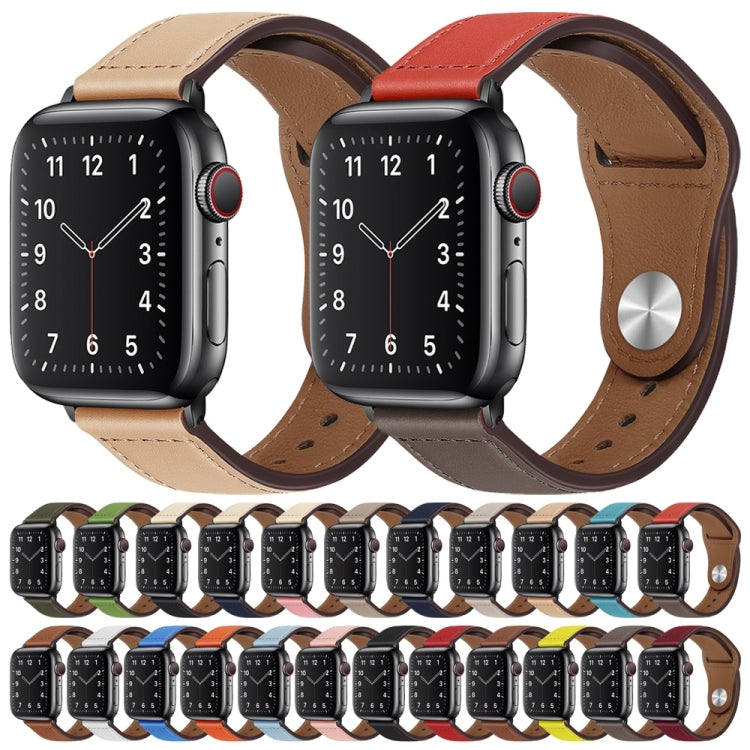 PU Leather Black Buckle Watch Band For Apple Watch Series, 7 45mm / 6&SE&5&4 44mm / 3&2&1 42mm