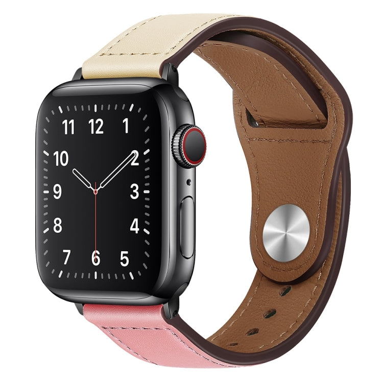 PU Leather Black Buckle Watch Band For Apple Watch Series, 7 41mm / 6&SE&5&4 40mm / 3&2&1 38mm