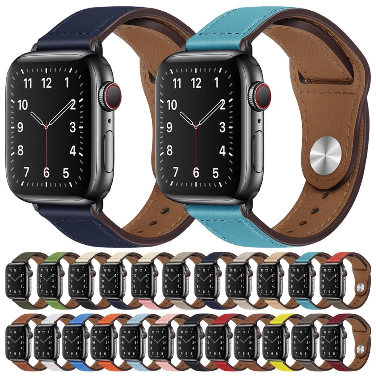 PU Leather Black Buckle Watch Band For Apple Watch Series, 7 41mm / 6&SE&5&4 40mm / 3&2&1 38mm