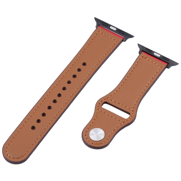 PU Leather Black Buckle Watch Band For Apple Watch Series, 7 41mm / 6&SE&5&4 40mm / 3&2&1 38mm