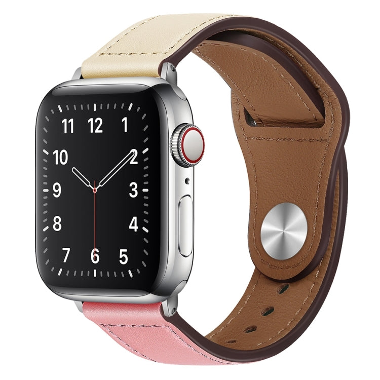 PU Leather Silver Buckle Watch Band For Apple Watch Series, 7 45mm / 6&SE&5&4 44mm / 3&2&1 42mm