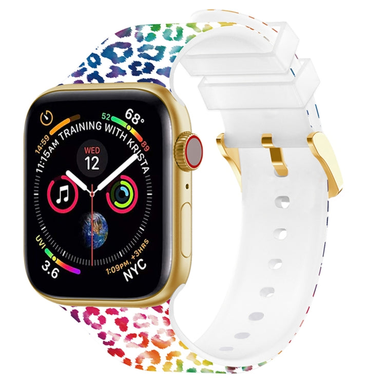 Square Buckle Color Printing Watch Band For Apple Watch Series, 7 41mm / 6&SE&5&4 40mm / 3&2&1 38mm