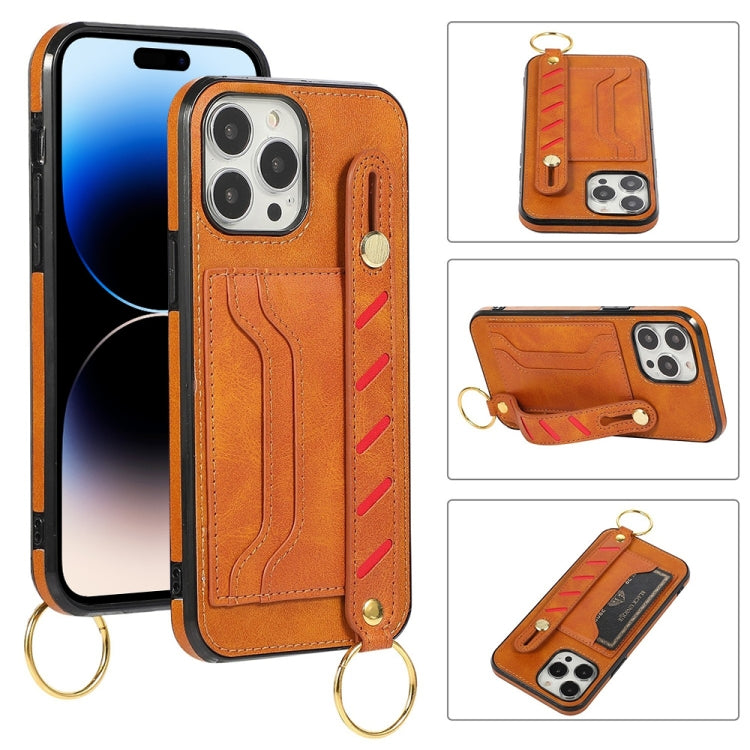 Étui portefeuille en cuir avec bracelet pour iPhone 14 Pro Max, iPhone 14 Pro, iPhone 14, iPhone 14 Plus