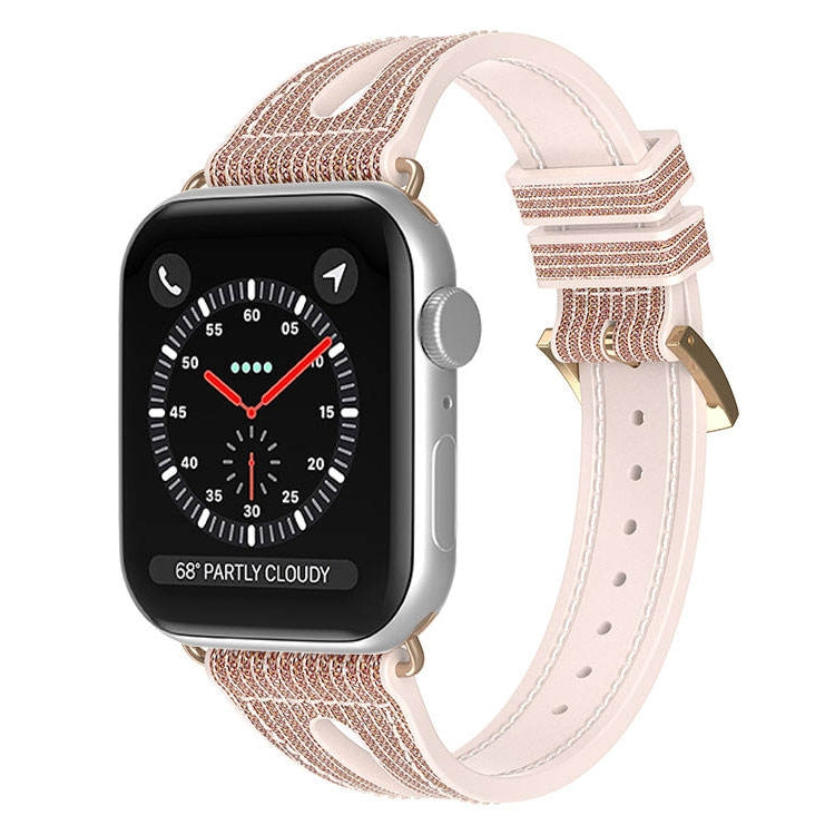 Slim Glitter Watch Band For Apple Watch Series, 7 45mm / 6&SE&5&4 44mm / 3&2&1 42mm, 7 41mm / 6&SE&5&4 40mm / 3&2&1 38mm