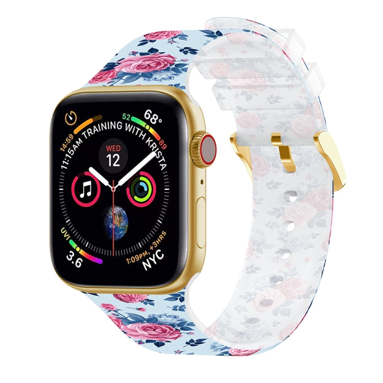 Square Buckle Transparent Watch Band For Apple Watch Series, 7 45mm / 6&SE&5&4 44mm / 3&2&1 42mm, 7 41mm / 6&SE&5&4 40mm / 3&2&1 38mm