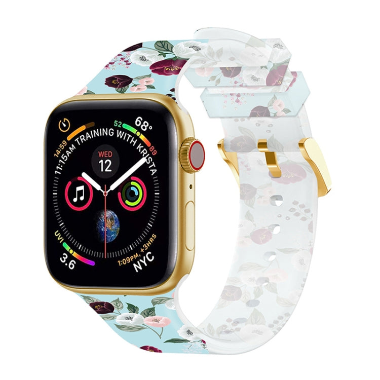 Square Buckle Transparent Watch Band For Apple Watch Series, 7 45mm / 6&SE&5&4 44mm / 3&2&1 42mm, 7 41mm / 6&SE&5&4 40mm / 3&2&1 38mm