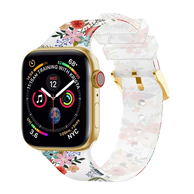 Square Buckle Transparent Watch Band For Apple Watch Series, 7 45mm / 6&SE&5&4 44mm / 3&2&1 42mm, 7 41mm / 6&SE&5&4 40mm / 3&2&1 38mm