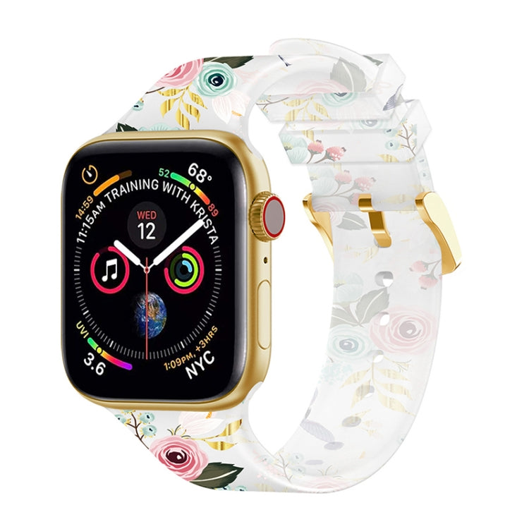 Square Buckle Transparent Watch Band For Apple Watch Series, 7 45mm / 6&SE&5&4 44mm / 3&2&1 42mm, 7 41mm / 6&SE&5&4 40mm / 3&2&1 38mm