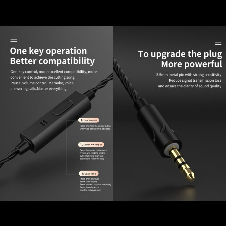 QKZ AK6 MAX In-ear Dynamic Subwoofer Wire-controlled Earphone, Standard Version, with Mic Version