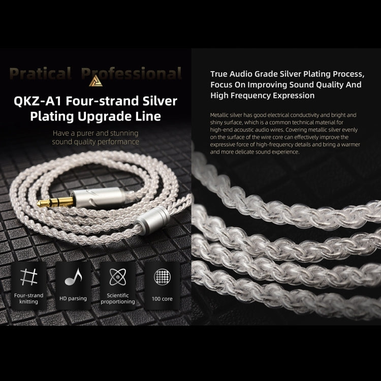 QKZ A1 Four-strand Silver-plated Wired Earphone