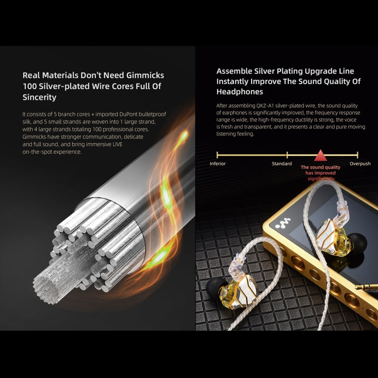 QKZ A1 Four-strand Silver-plated Wired Earphone