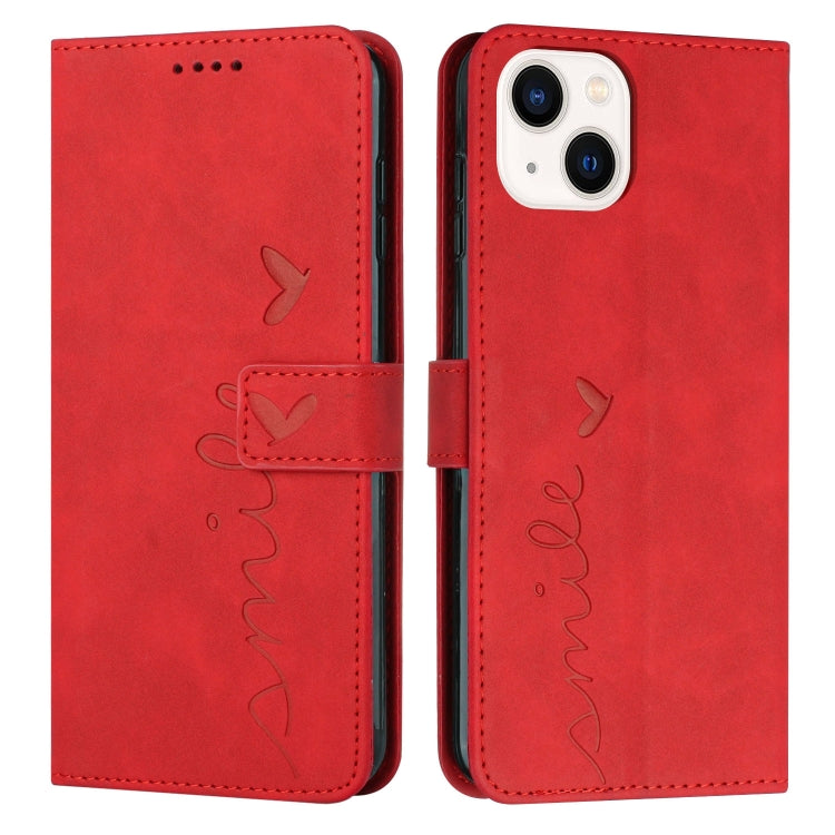 Skin Feel Heart Pattern Leather Phone Case