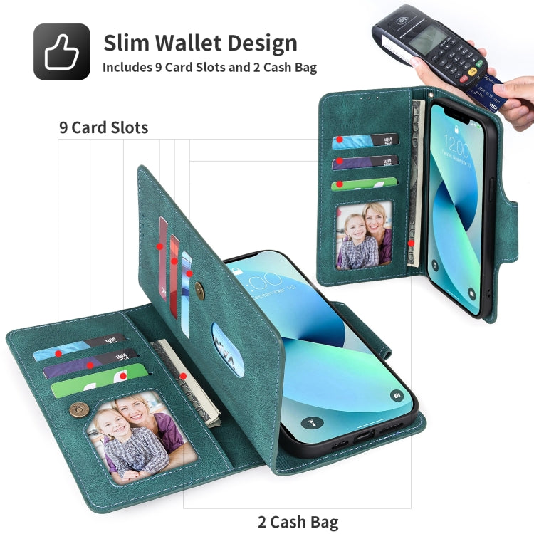 POLA 9 Card-slot Oil Side Leather Phone Case