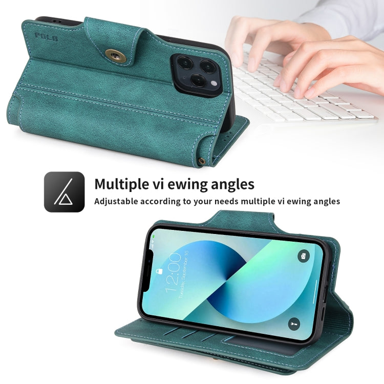 POLA 9 Card-slot Oil Side Leather Phone Case