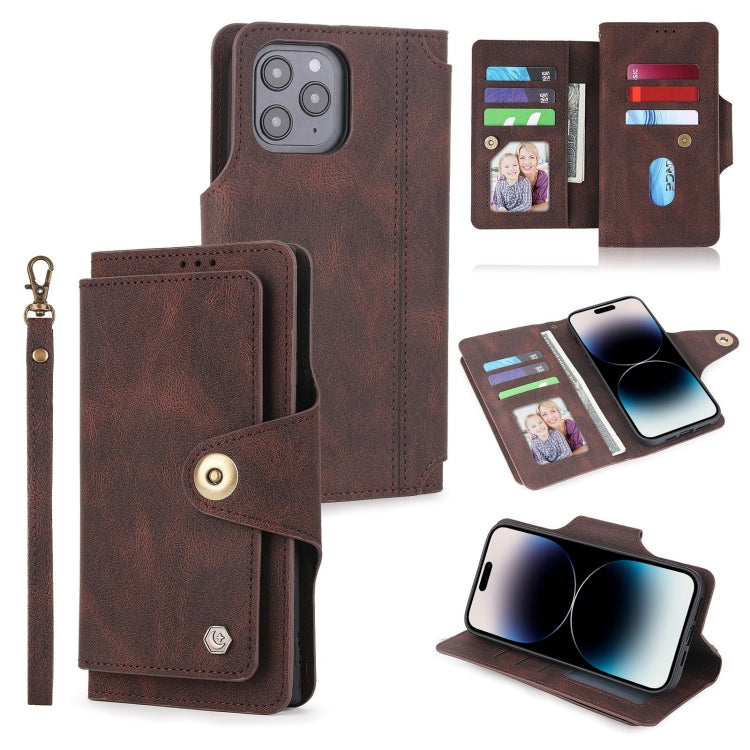 POLA 9 Card-slot Oil Side Leather Phone Case