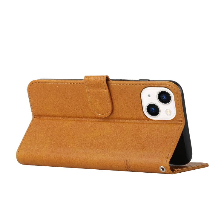 Stitching Calf Texture Buckle Leather Phone Case