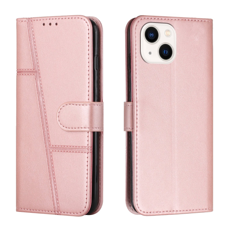 Stitching Calf Texture Buckle Leather Phone Case