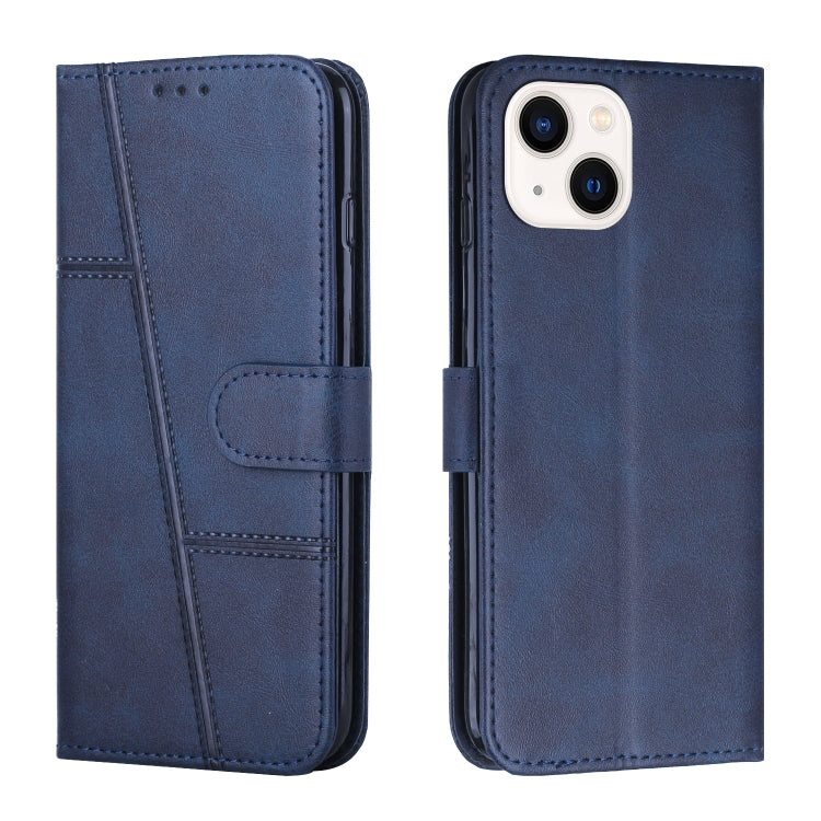 Stitching Calf Texture Buckle Leather Phone Case