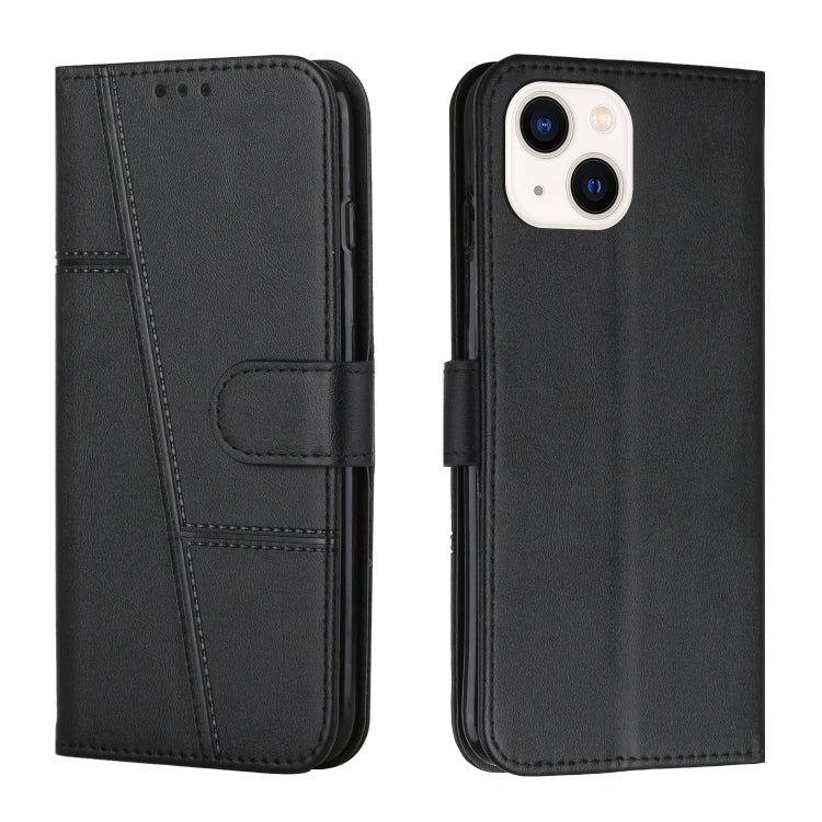 Stitching Calf Texture Buckle Leather Phone Case