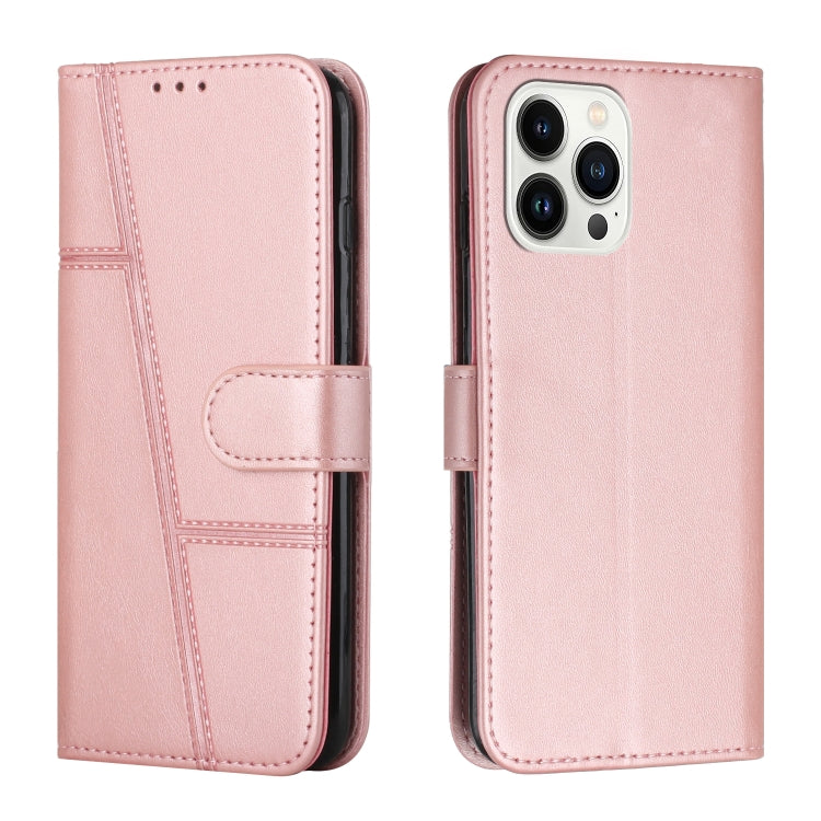 Stitching Calf Texture Buckle Leather Phone Case