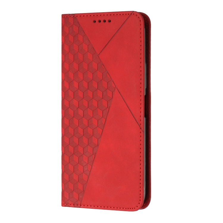 Diamond Pattern Splicing Skin Feel Magnetic Phone Case