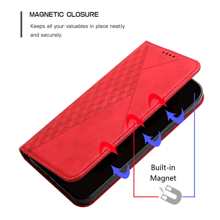 Diamond Pattern Splicing Skin Feel Magnetic Phone Case