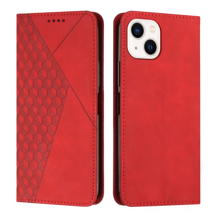 Diamond Pattern Splicing Skin Feel Magnetic Phone Case